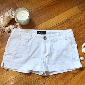 Guess white jean shorts